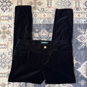 Lauren Ralph Lauren Black Velvet Straight Leg Dress Pants Women’s Size 8 Petite